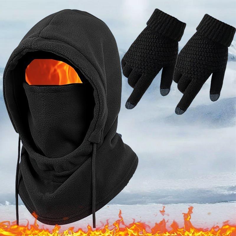 4-Piece Winter Thermal Set – Windproof Balaclava, Gloves & Warm Socks