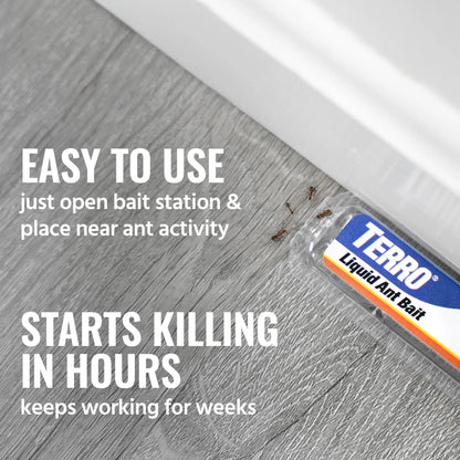 TERRO Ant Killer Bait Stations T300 - Liquid Bait to Eliminate Ants - Bait System - 6 Count Stations for Effective Indoor Ant Control