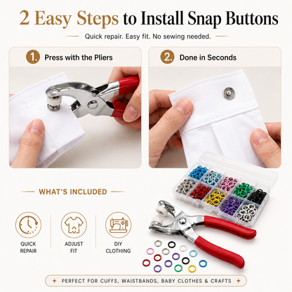 BOGO+  Including 200pcs Invisible Colored Metal Buckle & 1 Count Manual Pressure Pliers