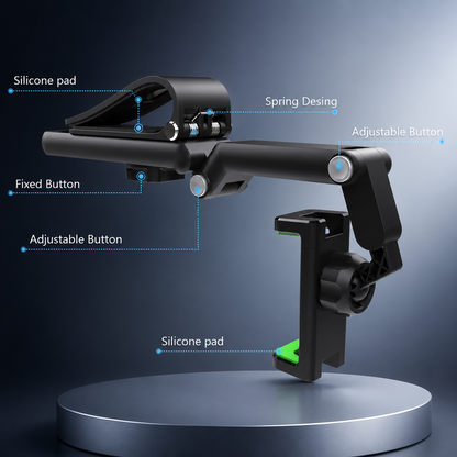 Long Arm 360 Rotating Car Phone Mount with Secure Clamp