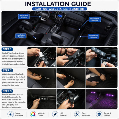 RGB Car Footwell Star Light - Create a Starry Atmosphere Inside Your Car ✨🚗
