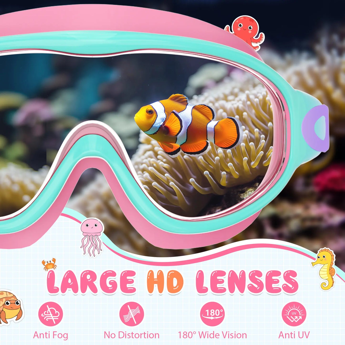 Femmekin Kids Swim Goggles 2 Pack - UV Protection & Anti-Fog