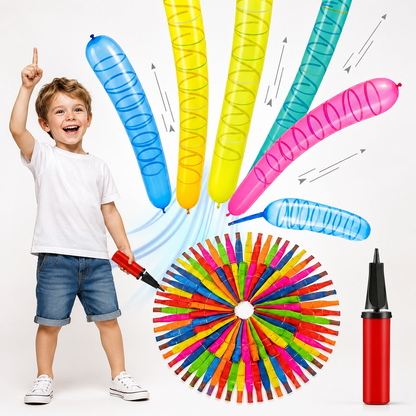 Rocket Balloon Set 100 Pack, Reusable Party Toys