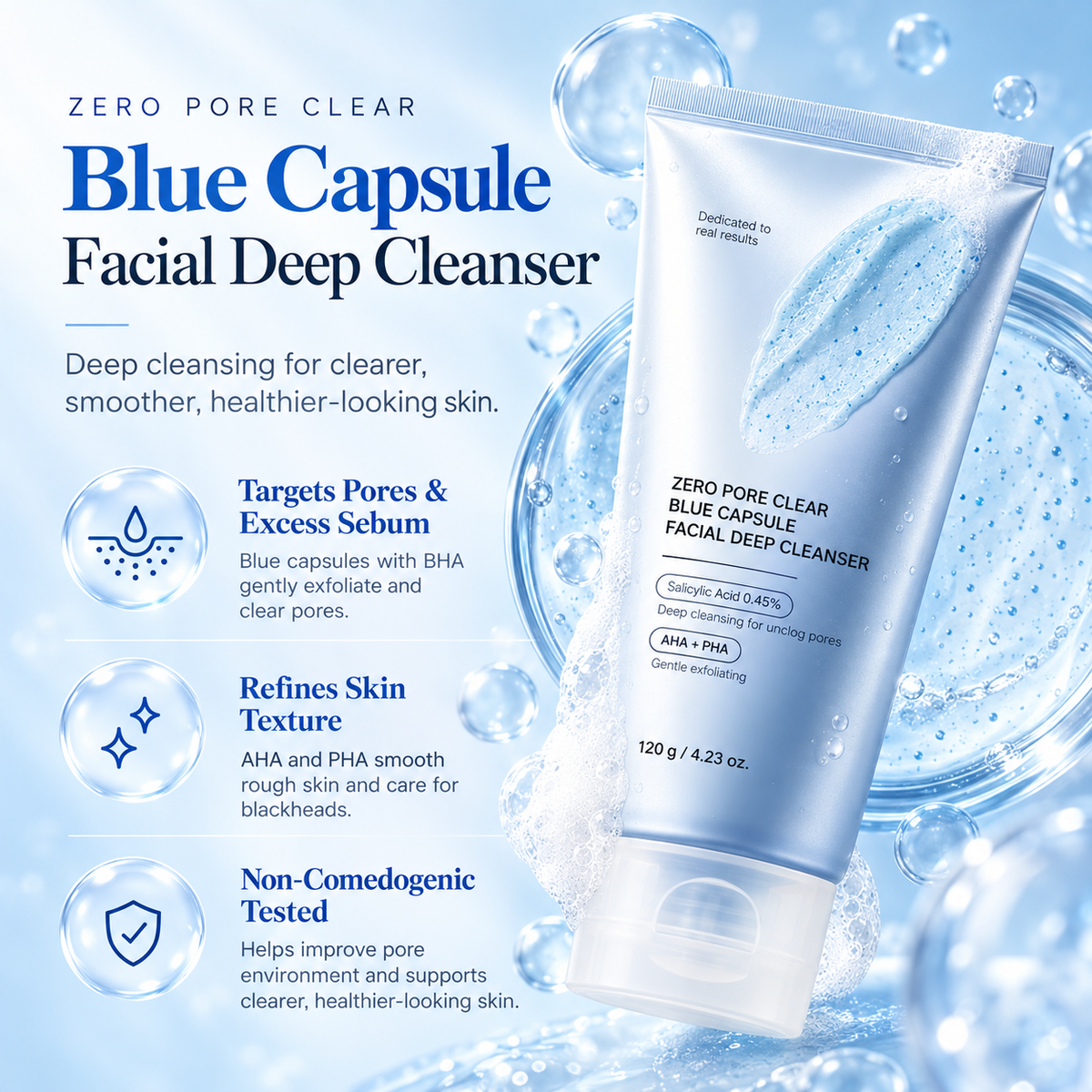 Zero Pore Blackhead Mud Mask |  3 min mud mask |  pore care | Strong Blackhead Absorption |