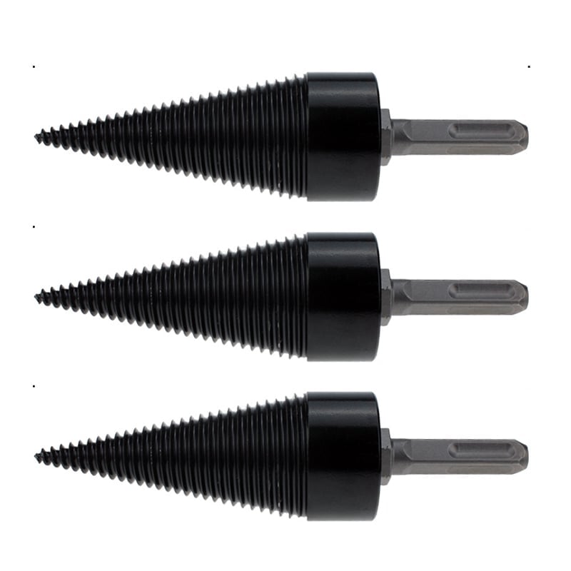 Firewood Log Splitter Drill Bit – Heavy-Duty Carbon Steel Wood Splitting Cone