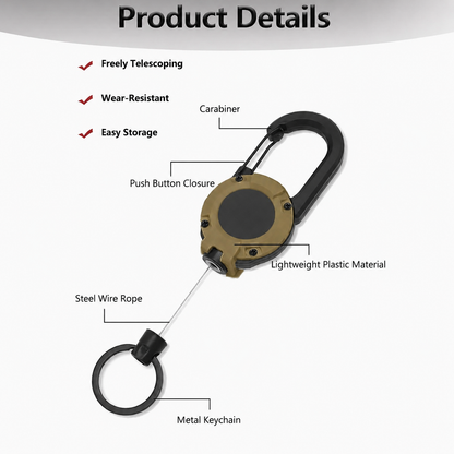Retractable Carabiner Keychain