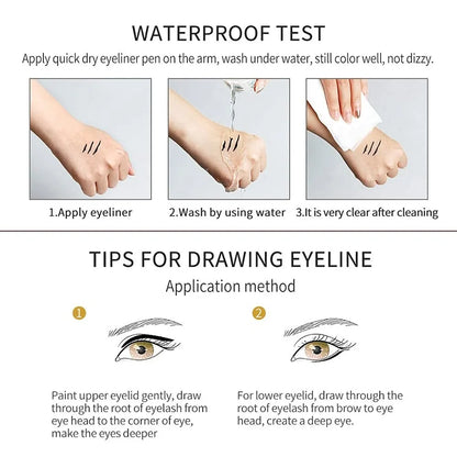 12-Pack Eyeliner Pencil Waterproof Colored Gel Liners with Metallic & Shimmer Finishes Smudge-Proof