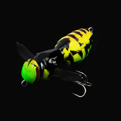 🐝 Bionic Wasp Crawl Bait - Topwater Micro Fishing Lure with Acoustic Noise Steel Balls for Bass & Pike Professional Anglers