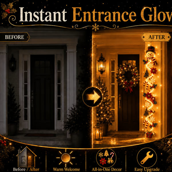 🎄 Light‑Up Glowing Christmas Door Hanger ✨ Festive Home Decor