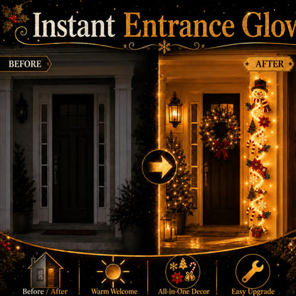 🎄 Light‑Up Glowing Christmas Door Hanger ✨ Festive Home Decor