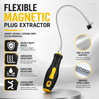 Heavy-Duty Magnetic Oil Drain Bolt Removal Tool 14 in