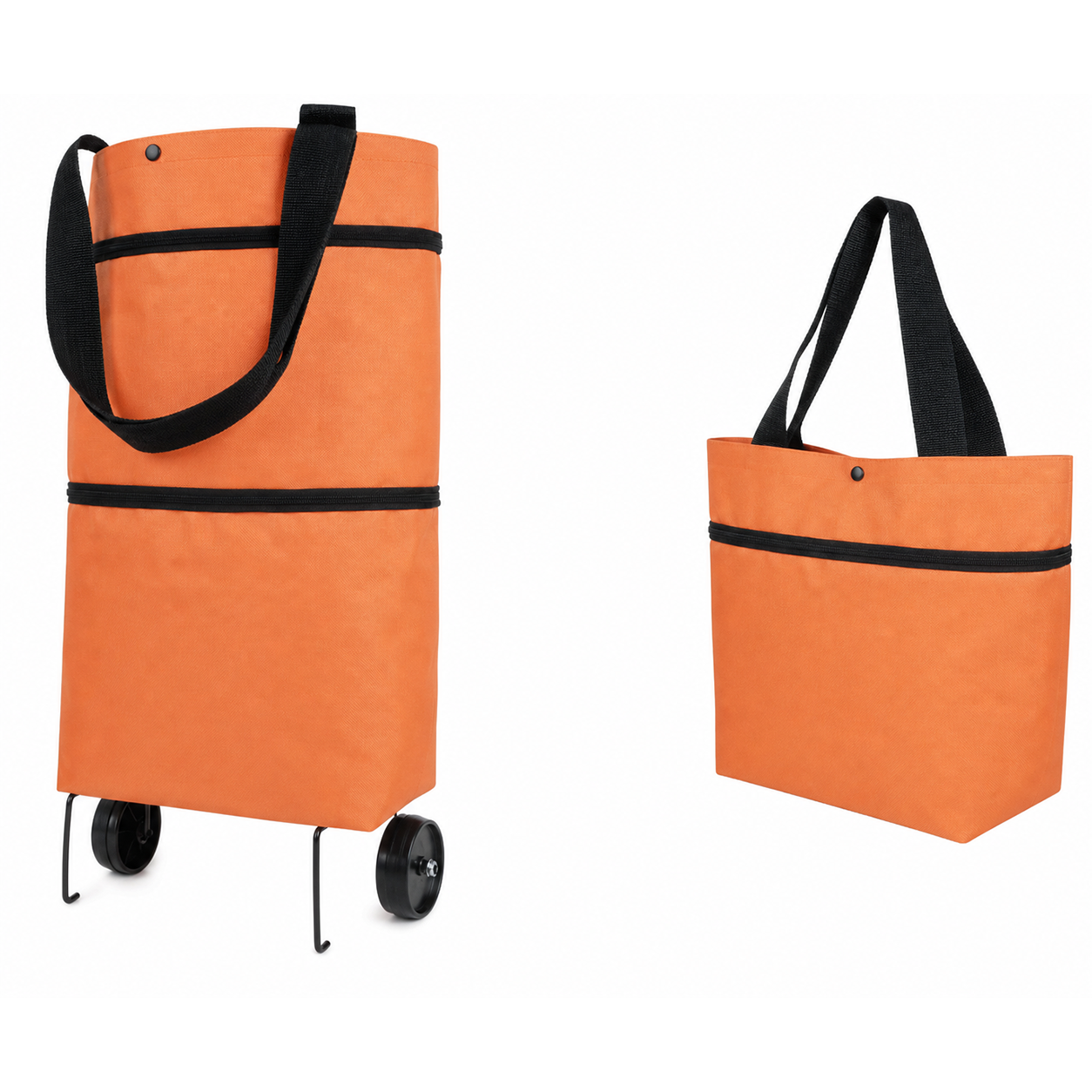2 in 1 Foldable Shopping Trolley Bag with Wheels