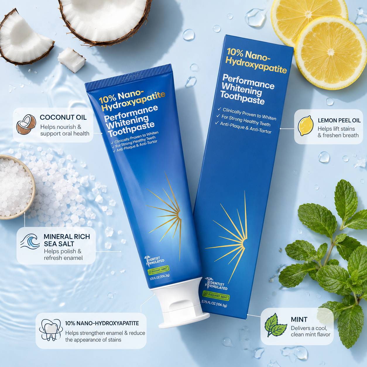 Nano Hydroxyapatite Whitening Toothpaste