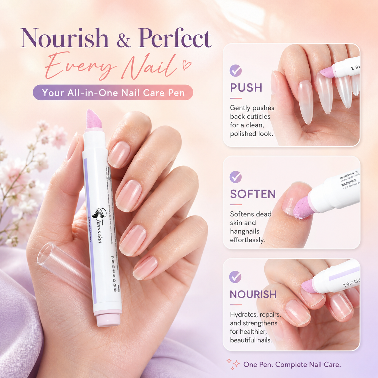Cuticle Remover Pen Set with Nourishing Cuticle Oil