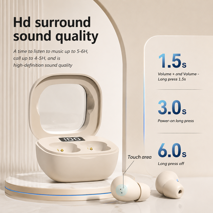 Ultra Small Invisible Sleep Earbuds for Side Sleepers with 25 Hour Battery