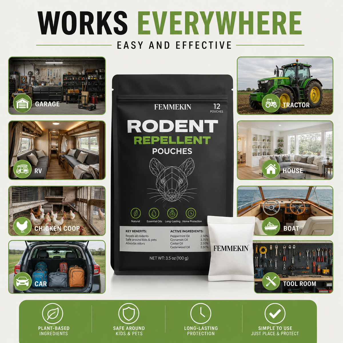 FEMMEKIN Rodent Repellent Pouches