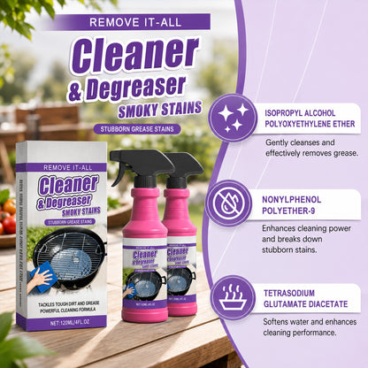 Heavy Duty BBQ Grill Cleaner Degreaser Spray for Grease and Smoky Stain Removal