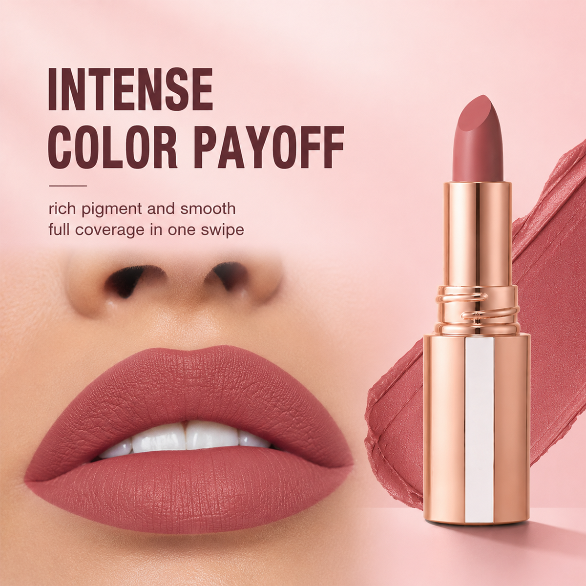 24H Long‑Lasting Matte Lipstick – Smudge‑proof, transfer‑resistant, vibrant colour.