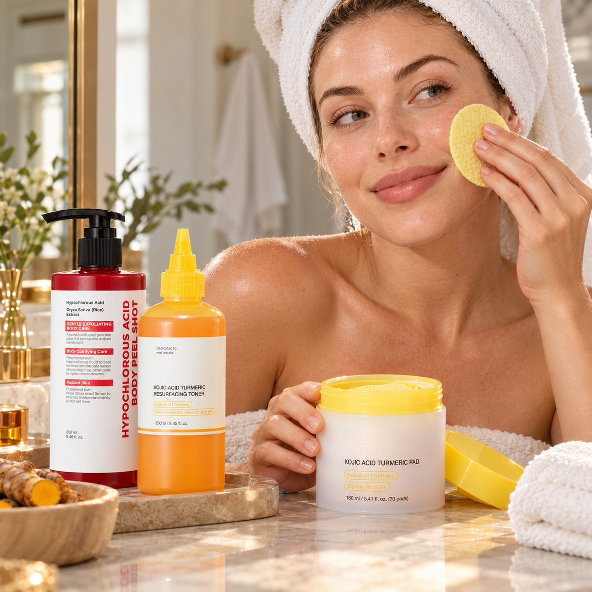 Smooth & Clear Body Care Set for Exfoliating Brightening & Uneven Skin Tone