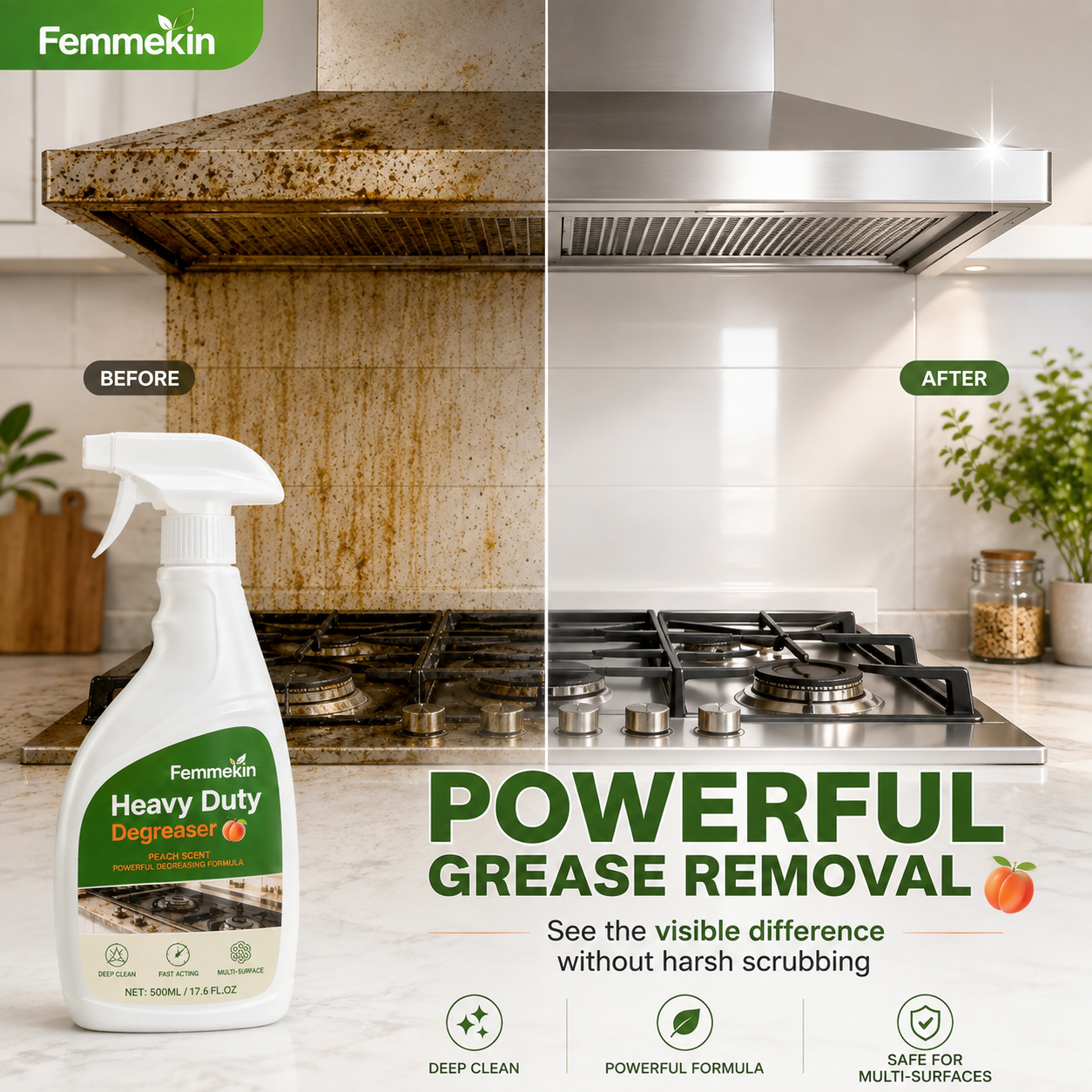 🏆Femmekin Heavy Duty Kitchen Degreaser Spray