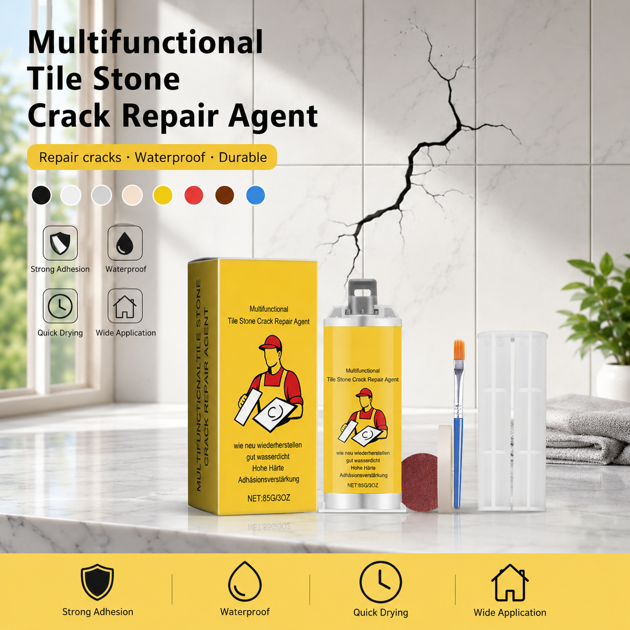 Quick Drying Tile Repair Glue Kit for Wall and Floor Cracks