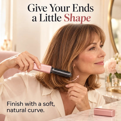 ✨ Mini Cordless Heated Styling Brush – Portable Hair Touch-Up Tool for Bangs, Face-Framing Pieces & Ends