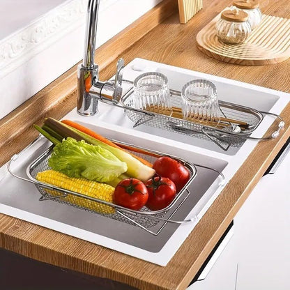 Adjustable Over the Sink Kitchen Strainer Basket