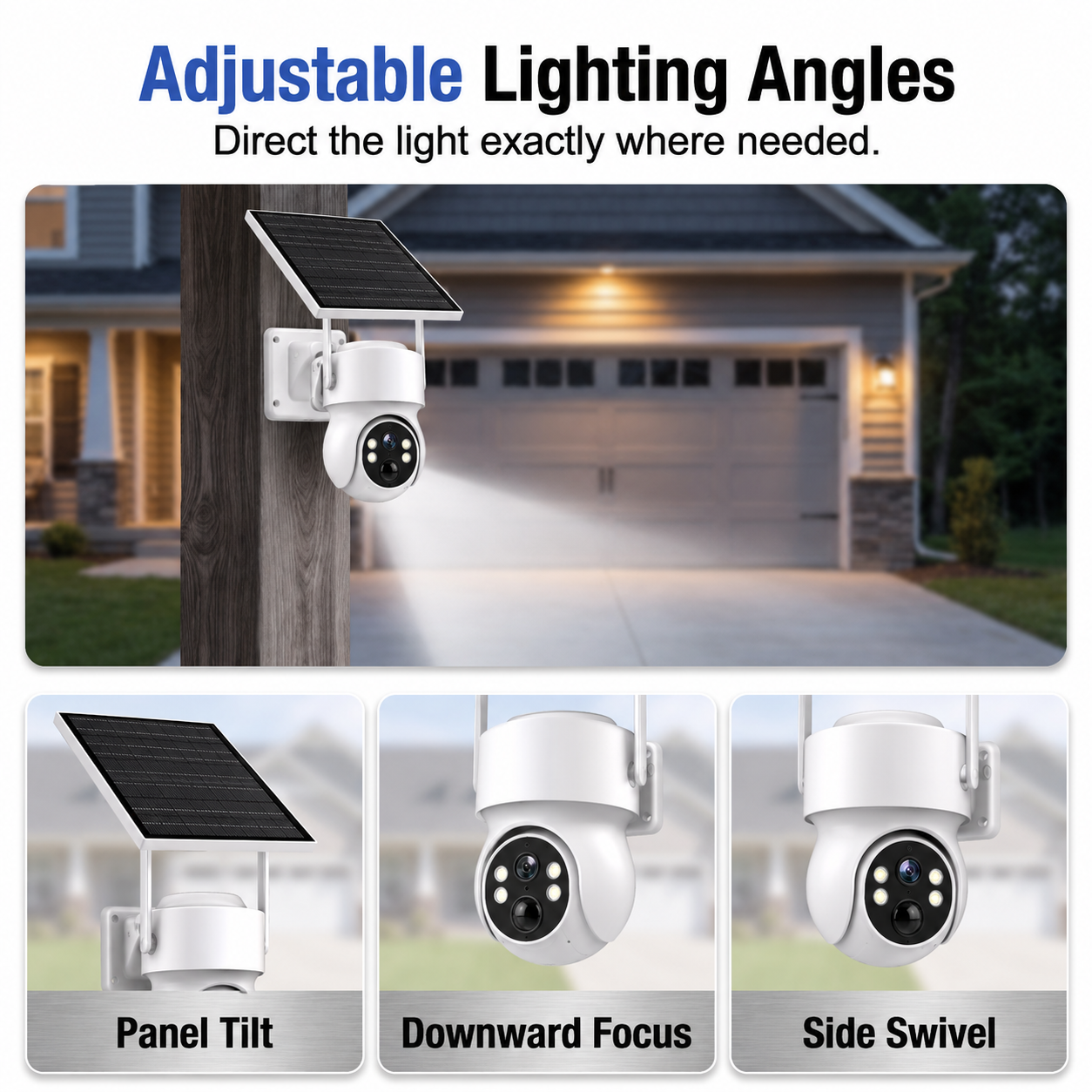 ⏰Smart AI Detection - Solar-Powered Simulated Surveillance Camera Street Light