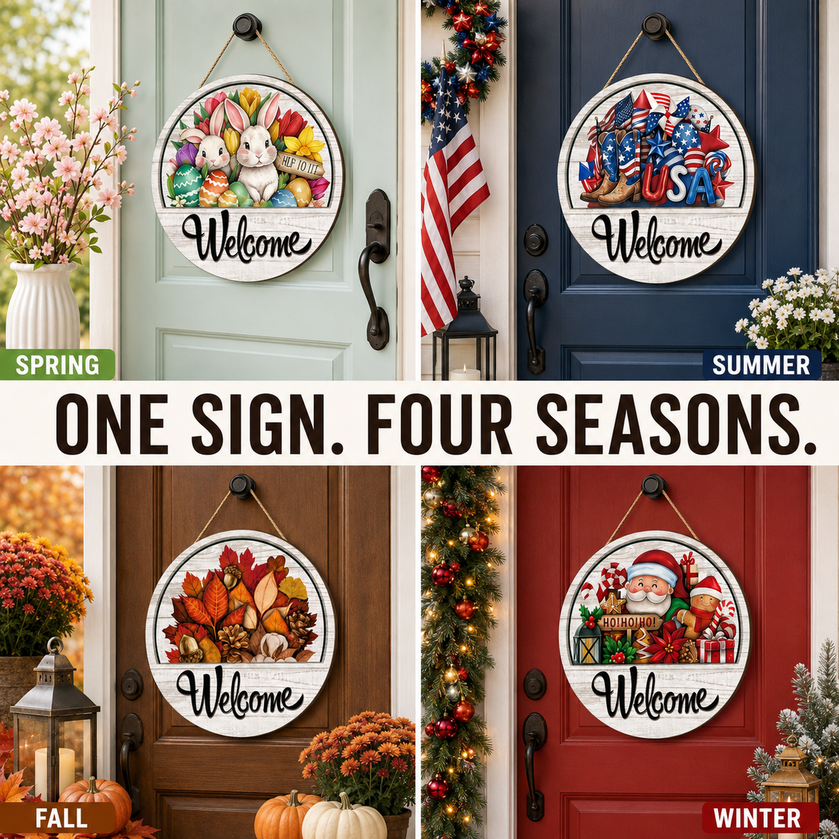 12 Pcs Interchangeable Welcome Sign for Front Door