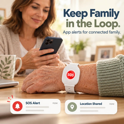 ⌚ Wi-Fi SOS Alert Bracelet for Seniors – Wearable Help Button with Family App Alerts 🤍