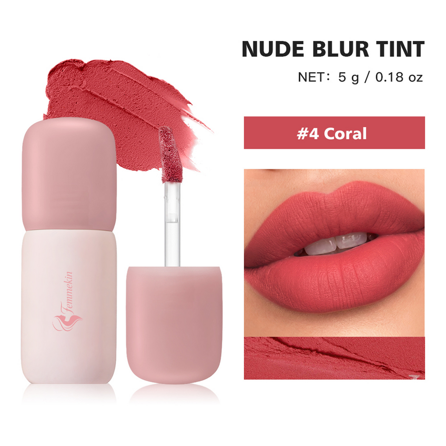 Soft Matte Nude Blur Lip Tint for Lips and Cheeks