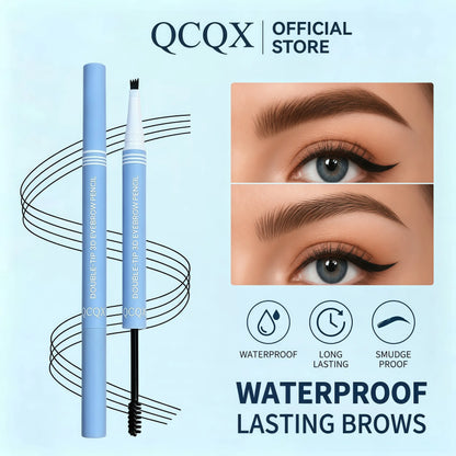 QCQX Waterproof 2-in-1 Micro-Fork Eyebrow Pen & Tinted Gel