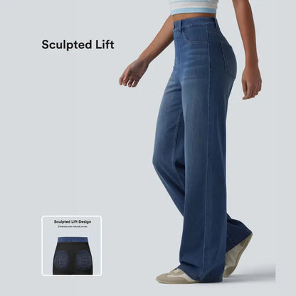 Women's High-Waisted Sculpting Straight-Leg Jeans