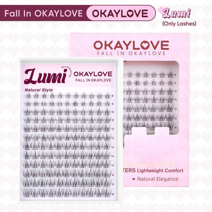 OKAYLOVE Idol Black| Brown Idol Lash Clusters Kit | D Curl Wispy Lash Extension Kit | Lightweight Look Like Real Lashes DIY Eyelash at Home for Natural Makeup Girl Gifts #backtoschool #sohochic