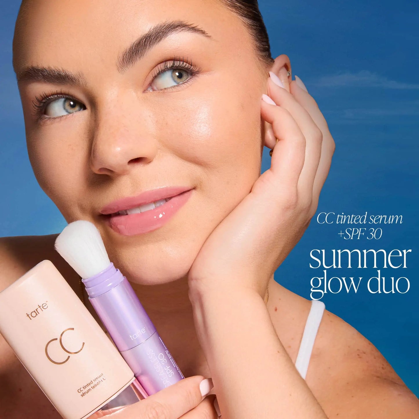 tarte summer skin essentials - CC color-correcting tinted serum + creaseless SPF 30 mineral setting powder