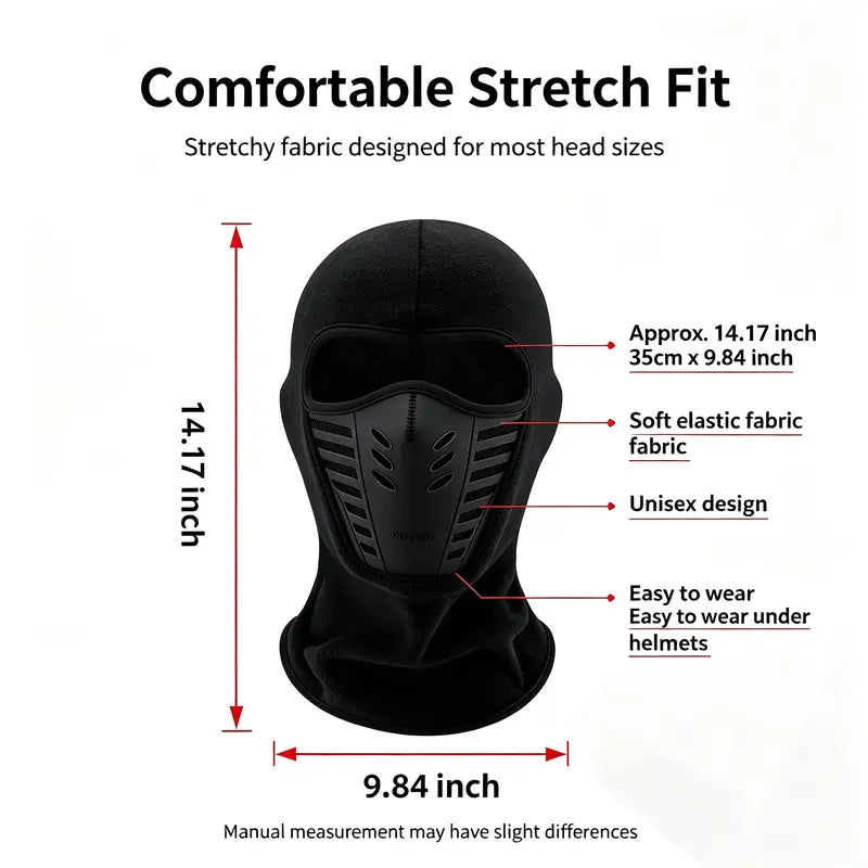 Unisex Fleece Full Face Balaclava Ski Mask - Windproof, Anti-Haze, Soft Sports & Outdoor Hat 🧣
