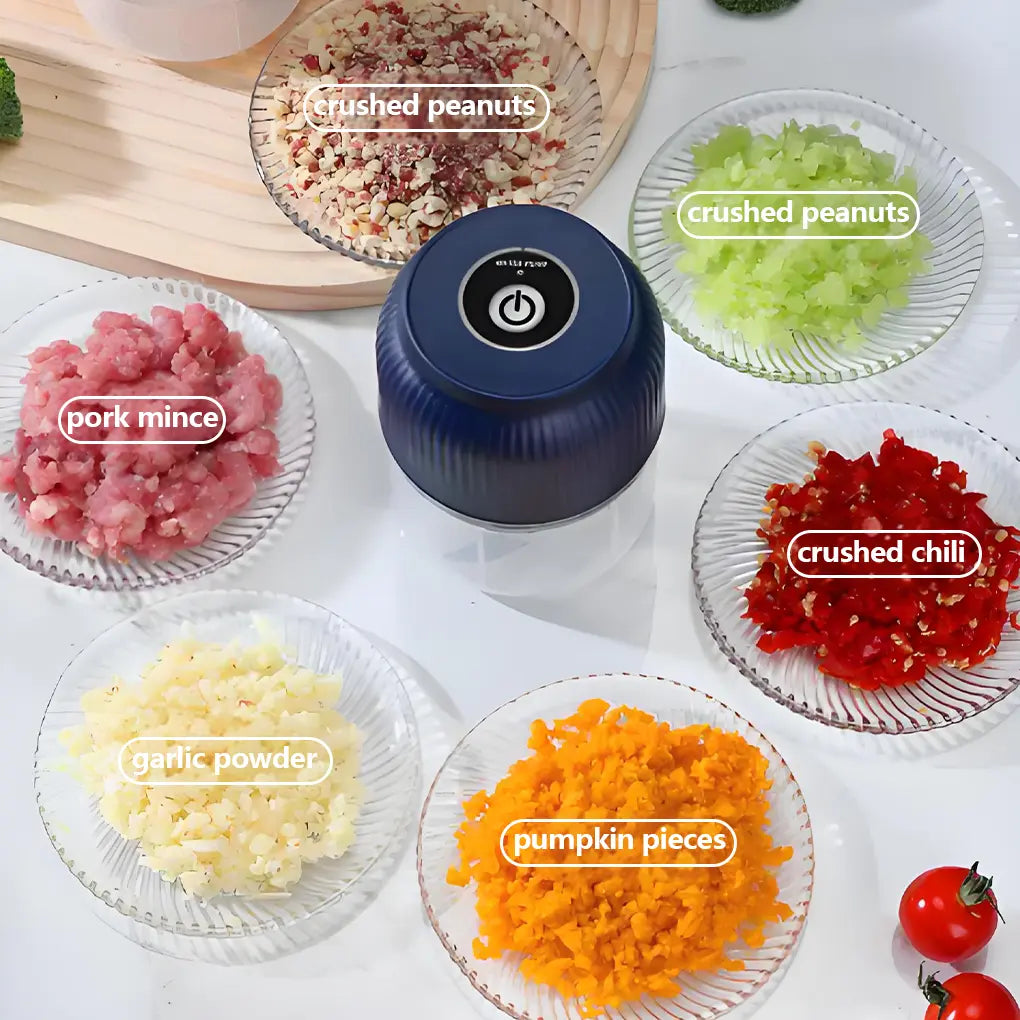 Cordless 300ML Electric Food Chopper With 4 Sharp Blades For Garlic Vegetables And Meat