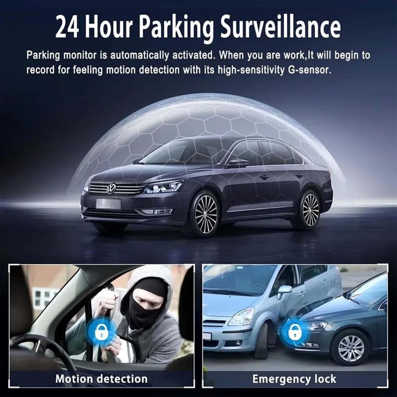 Full View Car Dash Cam System for Front and Rear Recording