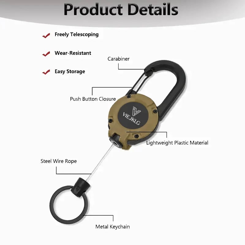 Retractable Carabiner Keychain