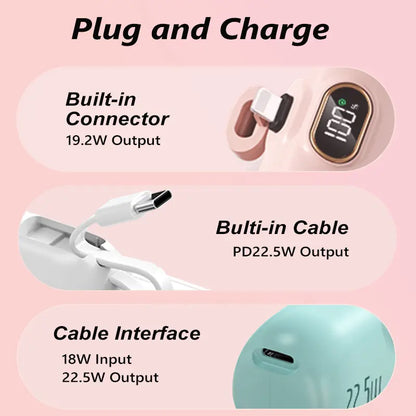 5000mAh 22.5W Fast Charge Mini Power Bank
