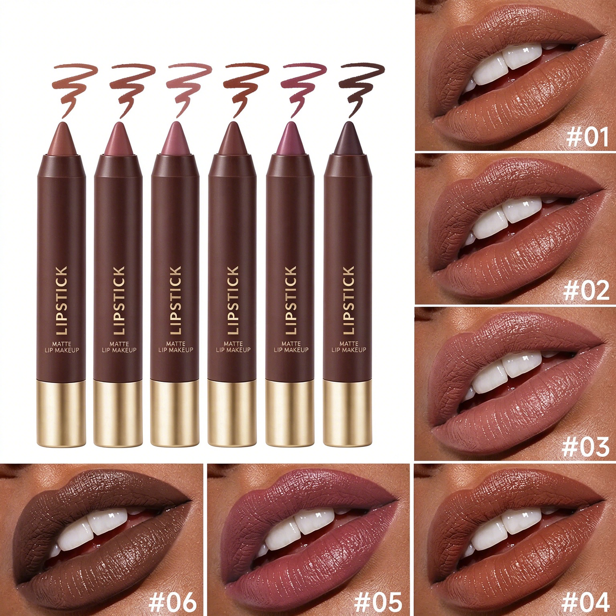 Matte Brown Lipstick| Waterproof Non-Stick Cup