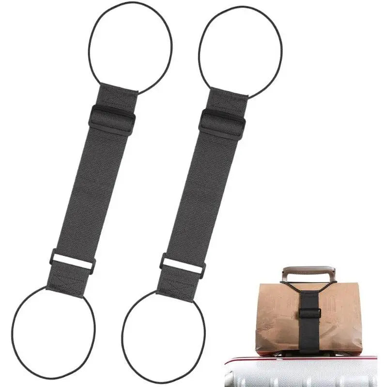 2-Pack Adjustable Rainbow Luggage Connector Straps