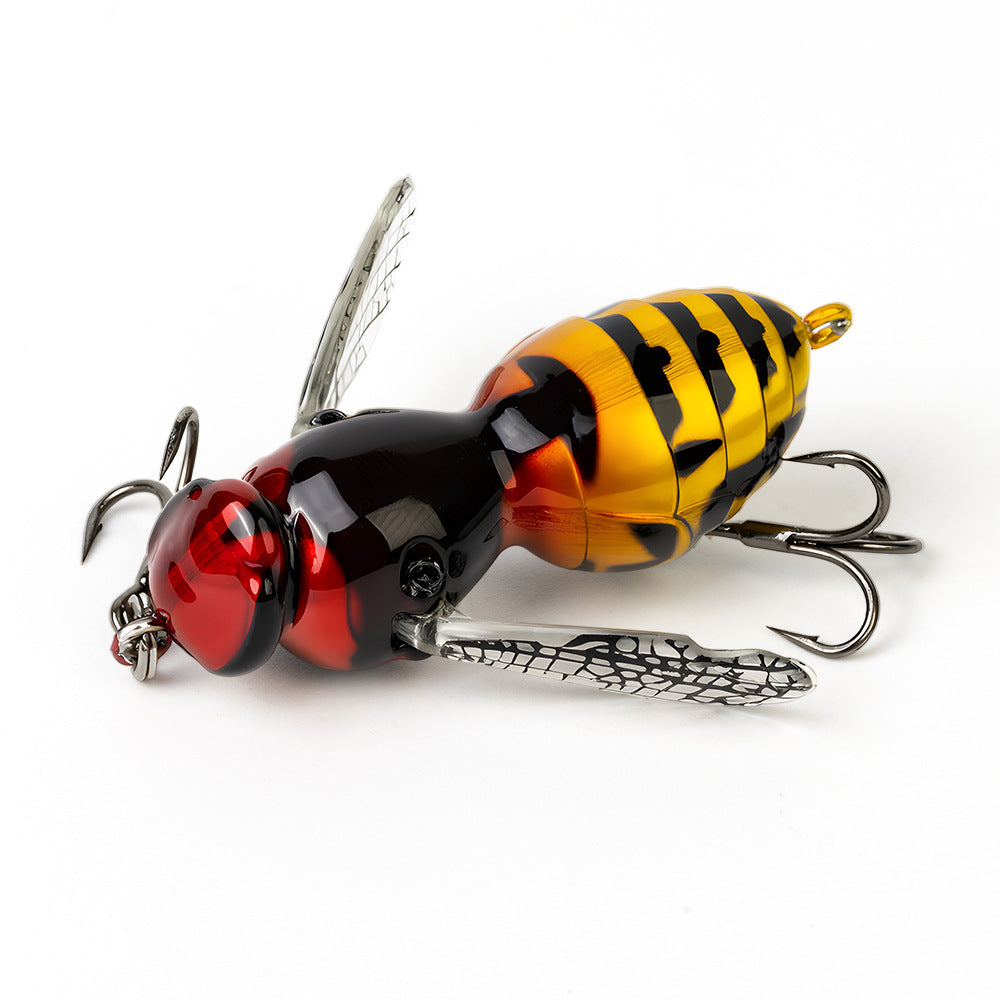 🐝 Bionic Wasp Crawl Bait - Topwater Micro Fishing Lure with Acoustic Noise Steel Balls for Bass & Pike Professional Anglers
