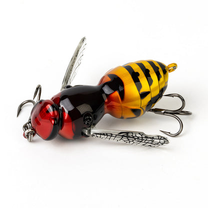 🐝 Bionic Wasp Crawl Bait - Topwater Micro Fishing Lure with Acoustic Noise Steel Balls for Bass & Pike Professional Anglers