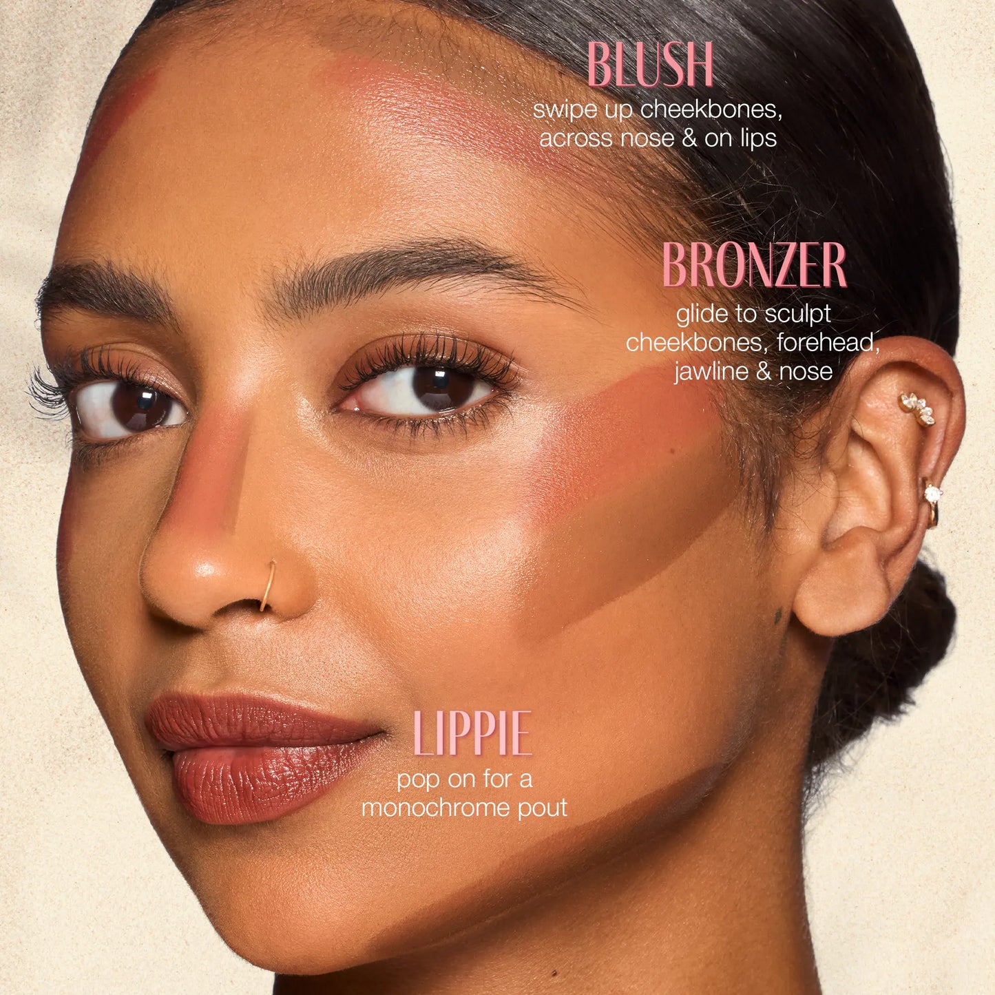 tarte maracuja juicy multi-stick + brush - double-ended cream blush & bronzer stick