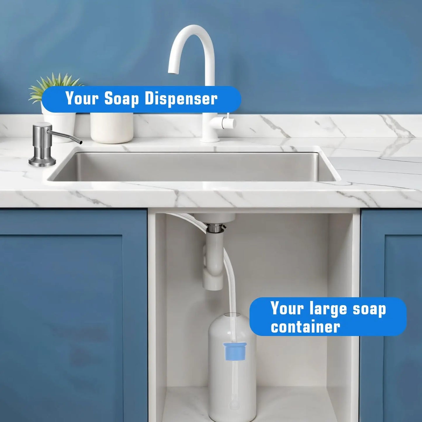 Dish Soap Dispenser for Kitchen Sink Brushed Nickel