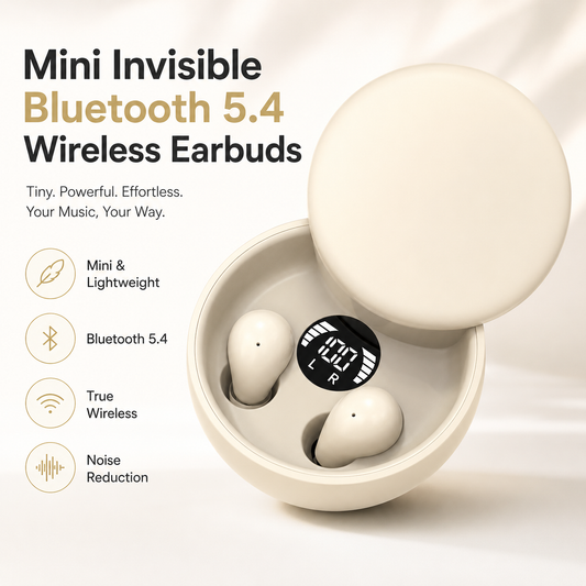 Mini Invisible Bluetooth 5.4 Wireless Earbuds for Sleep