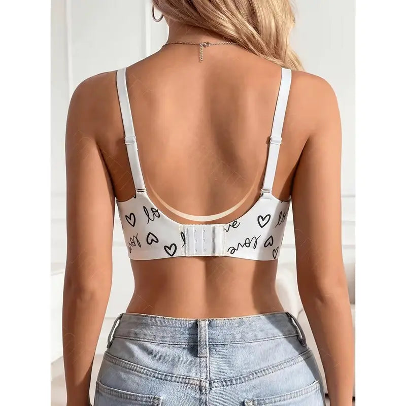 Women's Floral Seamless Jelly Wireless Push-Up Bra