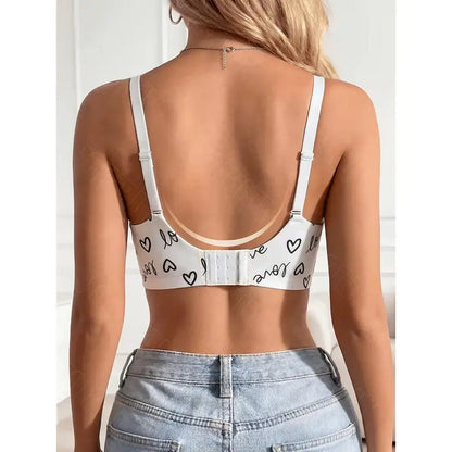 Women's Floral Seamless Jelly Wireless Push-Up Bra