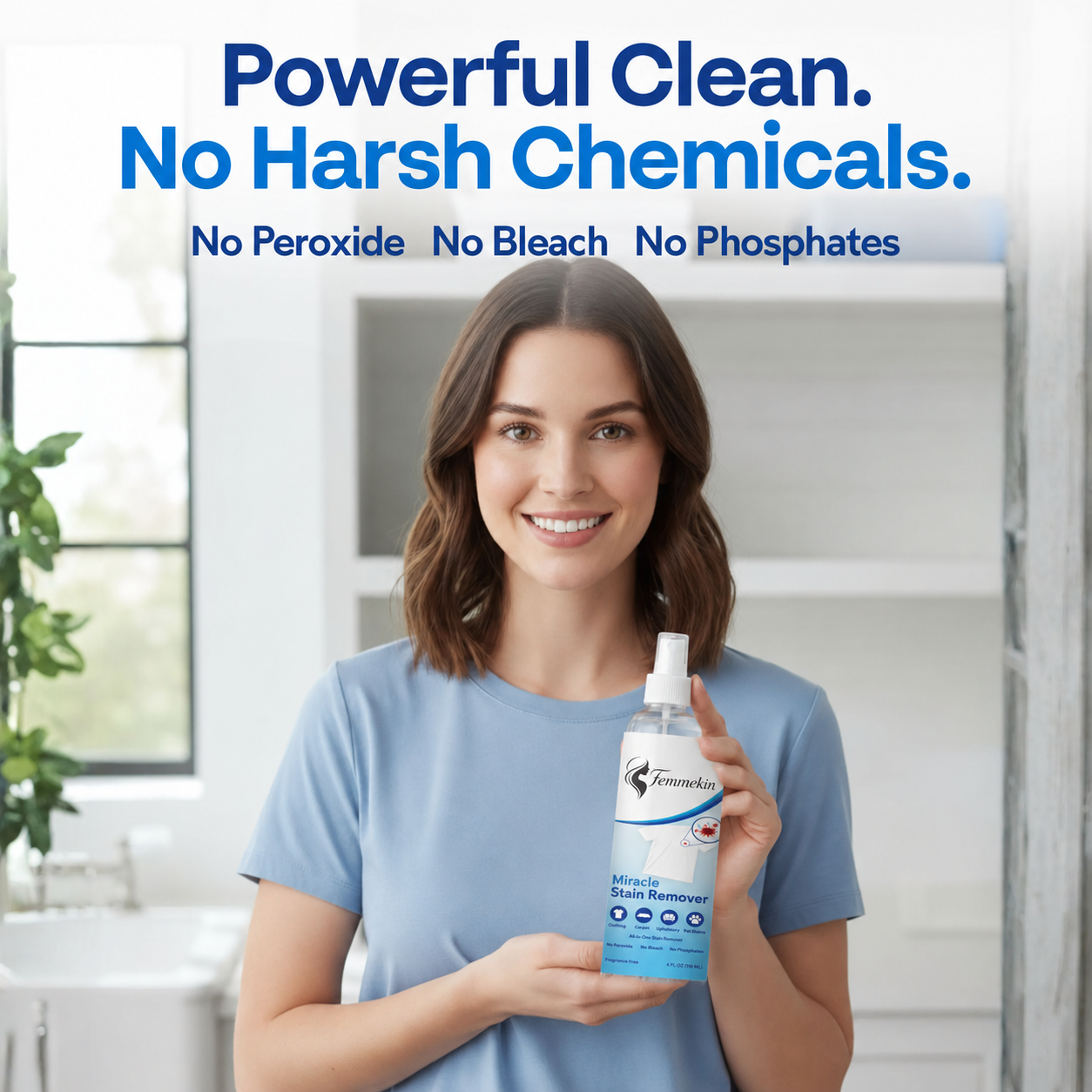 Femmekin Miracle Stain Remover Spray - Powerful All-in-One Cleaning for Clothing, Carpet, Upholstery & Pet Stains